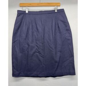 Vintage Isaac Hazan Women's Size 16 Wool Pencil Skirt Classic Straight Black